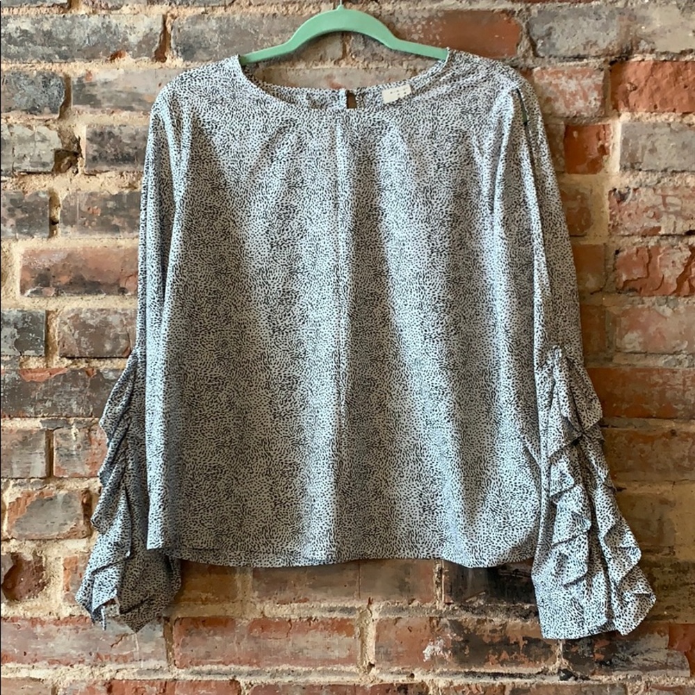 Black and White Patterned Blouse